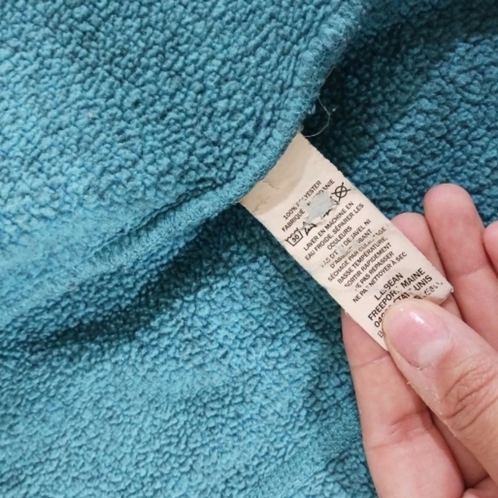 L.L. Bean Women's Marled Blue Knit Mock‎ Neck Hiking Sweater L Full Zip - Picture 8 of 10